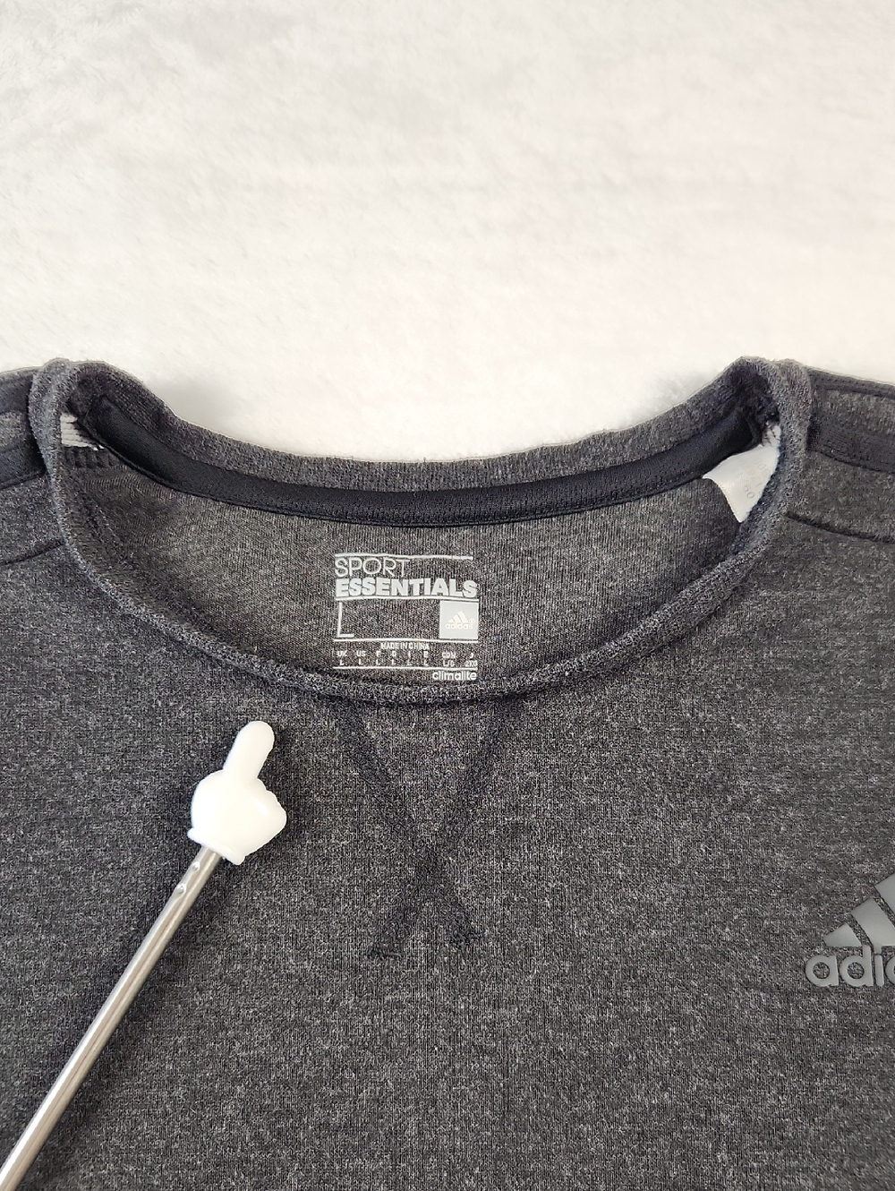 Adidas Essentials 3-Stripes Crewneck Sweatshirt Charcoal Gray Men's Large - Picture 12 of 13